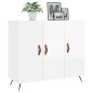 vidaXL Aparador de madera de ingeniería blanco brillo 90x34x80 cm vidaXL Aparador de madera de ingeniería blanco brillo 90x34x80 cm