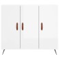 vidaXL Aparador de madera de ingeniería blanco brillo 90x34x80 cm vidaXL Aparador de madera de ingeniería blanco brillo 90x34x80 cm