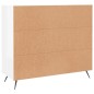 vidaXL Aparador de madera de ingeniería blanco brillo 90x34x80 cm vidaXL Aparador de madera de ingeniería blanco brillo 90x34x80 cm