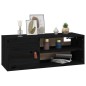 vidaXL Armarios de pared 2 uds madera maciza pino negro 80x30x30 cm