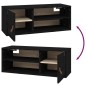 vidaXL Armarios de pared 2 uds madera maciza pino negro 80x30x30 cm