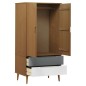 vidaXL Armario MOLDE madera maciza de pino marrón 90x55x175 cm vidaXL Armario MOLDE madera maciza de pino marrón 90x55x175 cm