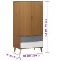 vidaXL Armario MOLDE madera maciza de pino marrón 90x55x175 cm vidaXL Armario MOLDE madera maciza de pino marrón 90x55x175 cm