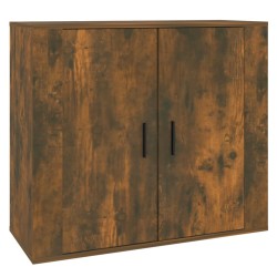 vidaXL Aparador madera contrachapada color roble ahumado 80x33x70 cm