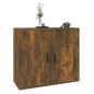 vidaXL Aparador madera contrachapada color roble ahumado 80x33x70 cm vidaXL Aparador madera contrachapada color roble ahumado 80x33x70 cm