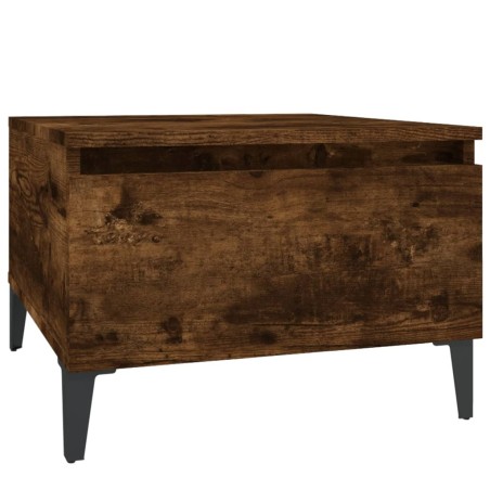 vidaXL Mesa auxiliar madera contrachapada roble ahumado 50x46x35 cm