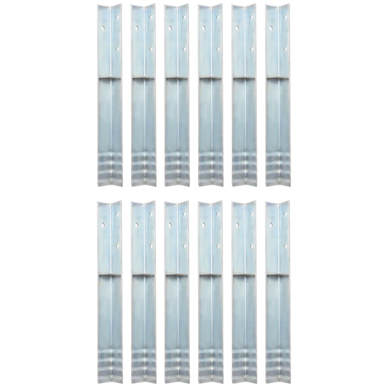 vidaXL Anclaje de tierra forma de L 12 uds acero galvanizado 5x5x50 cm vidaXL Anclaje de tierra forma de L 12 uds acero galvanizado 5x5x50 cm