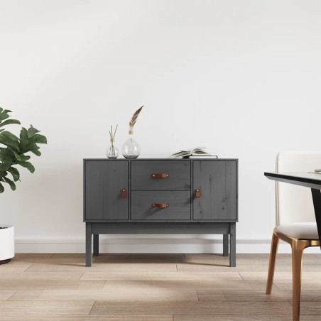 vidaXL Aparador madera maciza de pino gris 110x40x78 cm