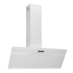 vidaXL Campana extractora pared acero y vidrio templado blanco 90 cm