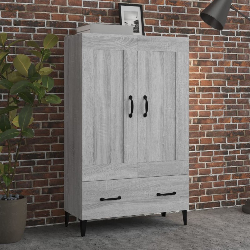 vidaXL Aparador alto de madera contrachapada gris Sonoma 70x31x115 cm vidaXL Aparador alto de madera contrachapada gris Sonoma 70x31x115 cm