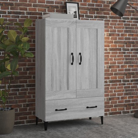 vidaXL Aparador alto de madera contrachapada gris Sonoma 70x31x115 cm