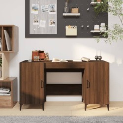 vidaXL Escritorio de madera contrachapada roble marrón 140x50x75 cm