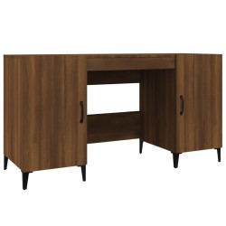 vidaXL Escritorio de madera contrachapada roble marrón 140x50x75 cm