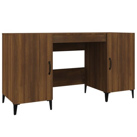 vidaXL Escritorio de madera contrachapada roble marrón 140x50x75 cm