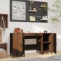 vidaXL Escritorio de madera contrachapada roble marrón 140x50x75 cm