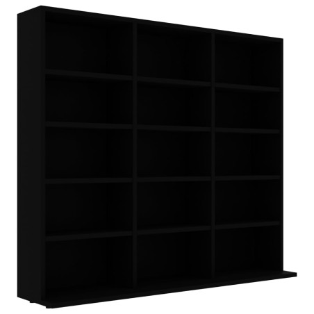 vidaXL Estantería para CD madera contrachapada negro 102x23x89,5 cm