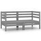 vidaXL Sofás de esquina de jardín 2 uds madera maciza de pino gris vidaXL Sofás de esquina de jardín 2 uds madera maciza de pino gris