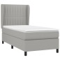 vidaXL Cama box spring con colchón tela gris claro 90x190 cm vidaXL Cama box spring con colchón tela gris claro 90x190 cm