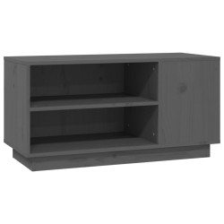 vidaXL Mueble de TV madera maciza de pino gris 80x35x40,5 cm