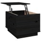 vidaXL Mesa de centro de madera maciza de pino negro 40x50x35 cm