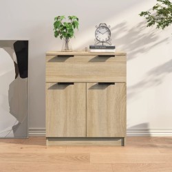 vidaXL Aparador de madera contrachapada color roble Sonoma 60x30x70 cm