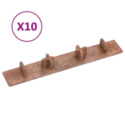 vidaXL Tapas de extremo de plataforma 10 unidades plástico marrón