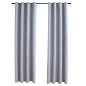 vidaXL Cortinas opacas con anillas de metal 2 piezas gris 140x225 cm vidaXL Cortinas opacas con anillas de metal 2 piezas gris 140x225 cm