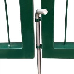 vidaXL Puerta de valla de jardín con postes acero verde 350x100 cm