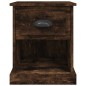 vidaXL Mesita de noche madera contrachapada roble ahumado 39x39x47,5cm vidaXL Mesita de noche madera contrachapada roble ahumado 39x39x47,5cm