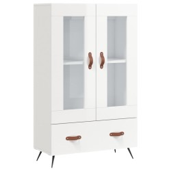 vidaXL Aparador alto madera de ingeniería blanco brillo 69,5x31x115 cm