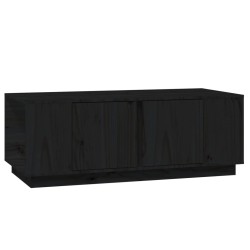 vidaXL Mesa de centro de madera maciza de pino negro 110x50x40 cm