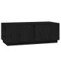 vidaXL Mesa de centro de madera maciza de pino negro 110x50x40 cm