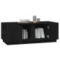 vidaXL Mesa de centro de madera maciza de pino negro 110x50x40 cm