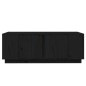 vidaXL Mesa de centro de madera maciza de pino negro 110x50x40 cm