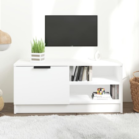 vidaXL Mueble para TV madera contrachapada blanco 80x35x36,5 cm