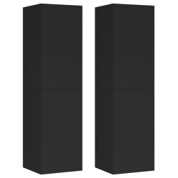 vidaXL Muebles para TV 2 uds madera contrachapada negro 30,5x30x110 cm