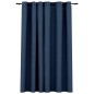 vidaXL Cortina opaca con ojales look de lino azul 290x245 cm vidaXL Cortina opaca con ojales look de lino azul 290x245 cm
