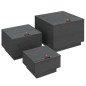 vidaXL Cajas de almacenaje con tapa 3 pzas madera maciza pino gris vidaXL Cajas de almacenaje con tapa 3 pzas madera maciza pino gris