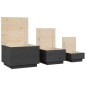 vidaXL Cajas de almacenaje con tapa 3 pzas madera maciza pino gris vidaXL Cajas de almacenaje con tapa 3 pzas madera maciza pino gris
