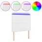 vidaXL Cabecero con luces LED cuero sintético blanco 80x5x118/128 cm vidaXL Cabecero con luces LED cuero sintético blanco 80x5x118/128 cm