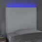 vidaXL Cabecero con luces LED cuero sintético blanco 80x5x118/128 cm vidaXL Cabecero con luces LED cuero sintético blanco 80x5x118/128 cm