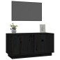 vidaXL Mueble de TV madera maciza de pino negro 80x35x40,5 cm
