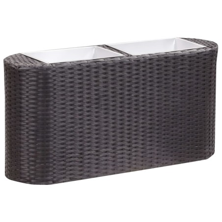 vidaXL Arriate de ratán sintético negro 80x25x40 cm