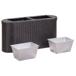 vidaXL Arriate de ratán sintético negro 80x25x40 cm
