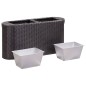vidaXL Arriate de ratán sintético negro 80x25x40 cm vidaXL Arriate de ratán sintético negro 80x25x40 cm