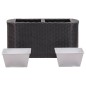 vidaXL Arriate de ratán sintético negro 80x25x40 cm vidaXL Arriate de ratán sintético negro 80x25x40 cm