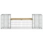 vidaXL Banco jardín con gaviones madera pino impregnada 183x41x60,5 cm vidaXL Banco jardín con gaviones madera pino impregnada 183x41x60,5 cm