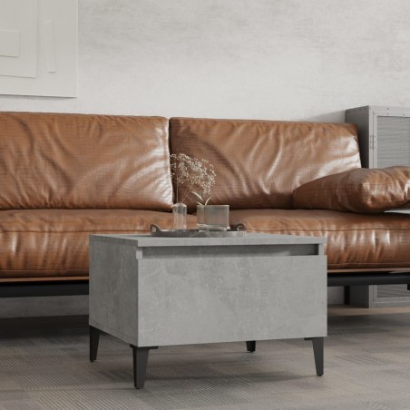 vidaXL Mesa auxiliar de madera contrachapada gris hormigón 50x46x35 cm