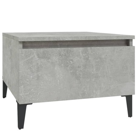vidaXL Mesa auxiliar de madera contrachapada gris hormigón 50x46x35 cm