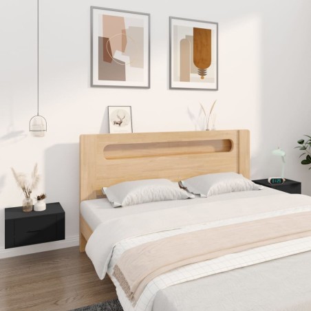 vidaXL Mesitas de noche de pared 2 uds negro 50x36x25 cm